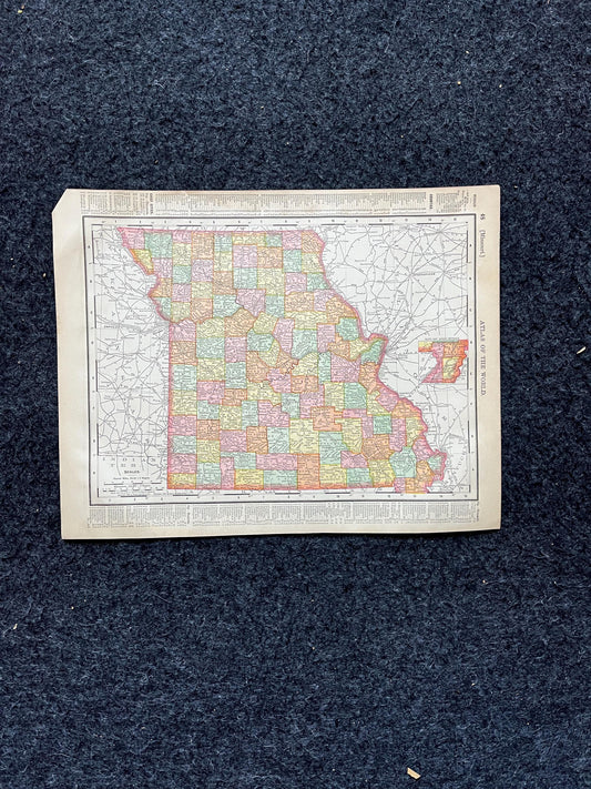 1890s Missouri & Iowa, Original Atlas Maps, Vintage Wall Decor, Collectible Wall Art, Vintage Maps, Antique Gifts for Him,
