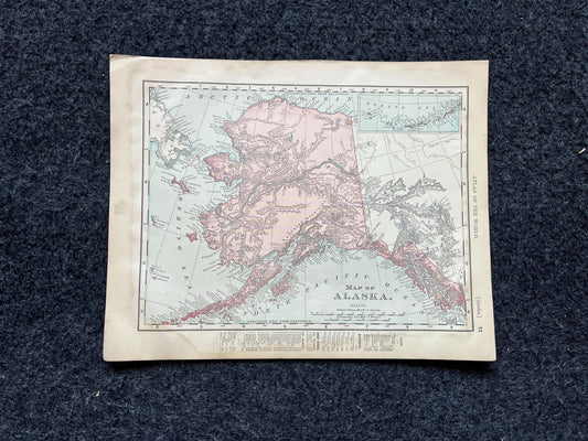 1890s Alaska & Canada, Original Atlas Maps, Vintage Wall Decor, Collectible Wall Art, Vintage Maps, Antique Gifts for Him,