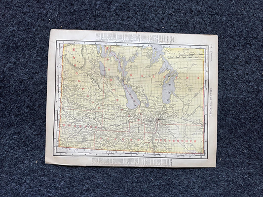 1890s Manitoba & Canada Map, Original Atlas Maps, Vintage Wall Decor, Collectible Wall Art, Vintage Maps, Antique Gifts for Him, Wall Art