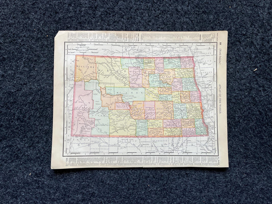 1890s North & South DakotaMaps, Original Atlas Page, Vintage Wall Decor, Collectible Wall Art, Antique Gifts for Him, Wall Art