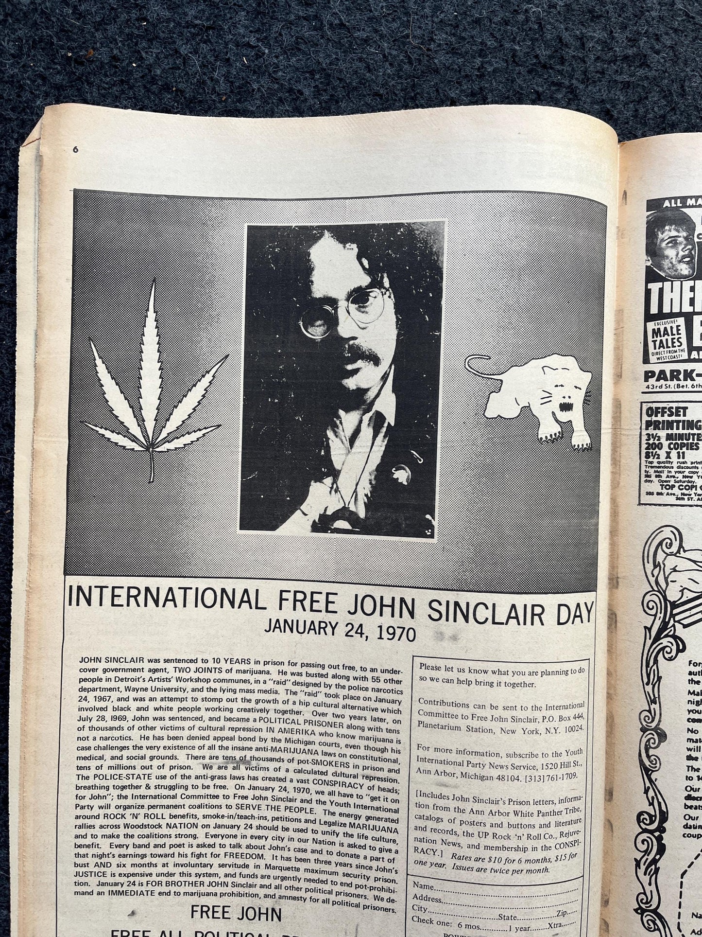 1970s CounterCulture LGBT The East Village, Black Panther Party, Underground Far-Left Newspaper, Vintage Newspaper, Original Newspaper