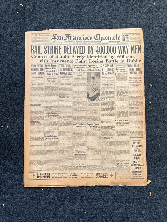 1922 Irish Civil War, Anglo-Irish Tan War, Irish History, British History, Ireland Gifts Souvenirs, Vintage Newspaper History, Wall Decor