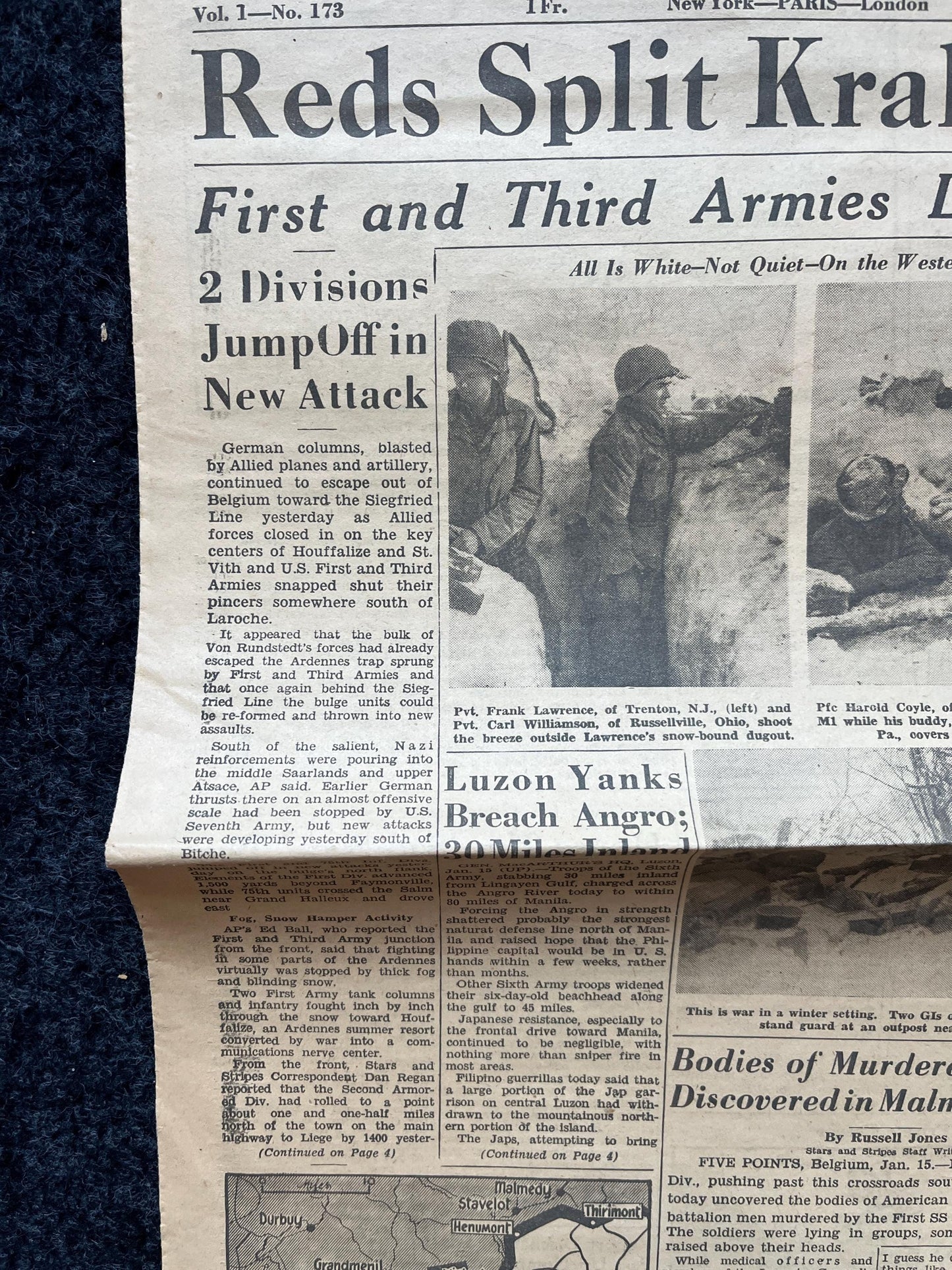 1945 Battle of the Bulge, German Belgian History, World War 2 Memorabilia, Germany WW2, Original Newspaper Military Memorabilia, History Gif