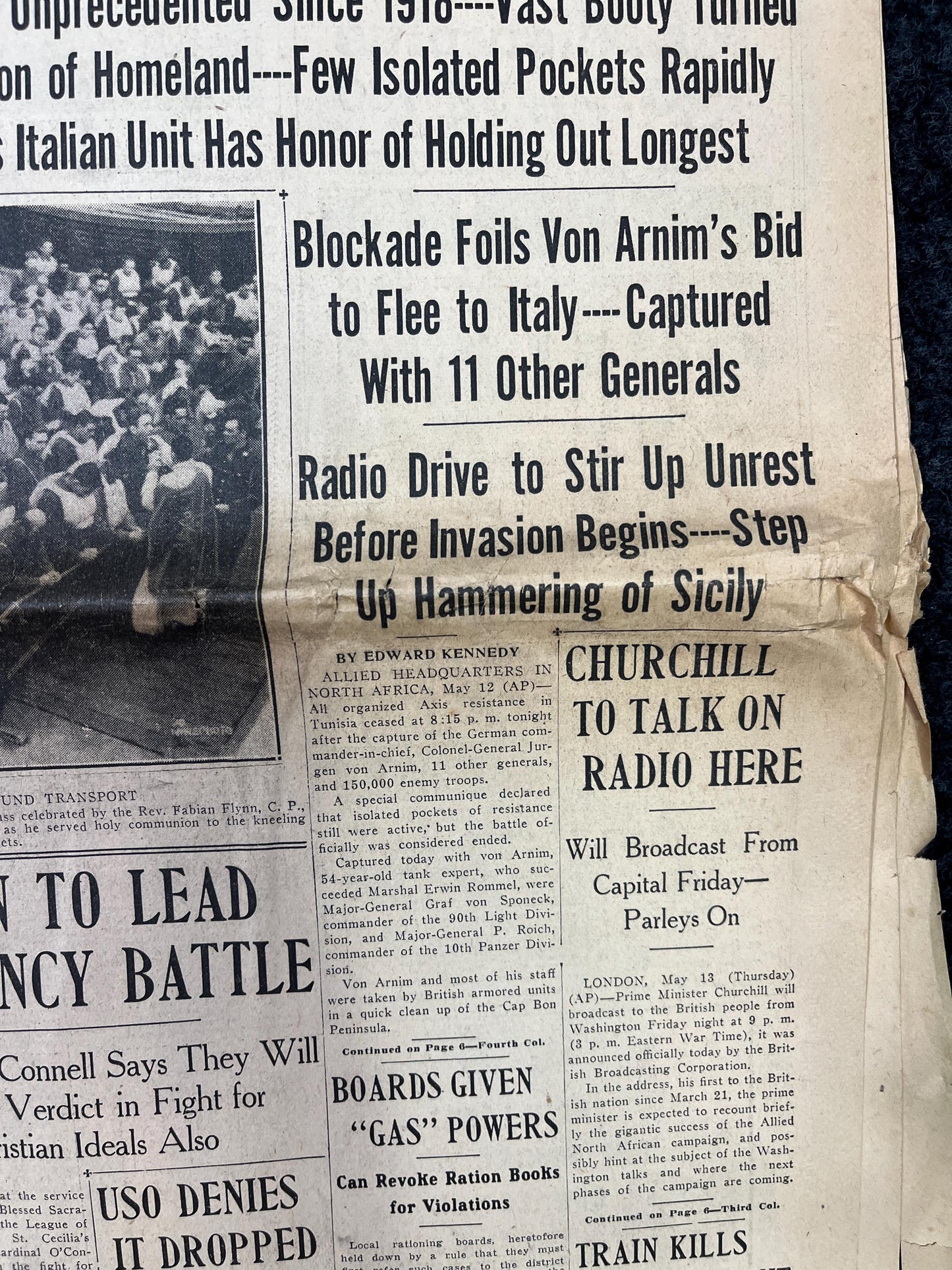 1943 WW2 War in Africa Won -Beautiful WW2 Maps and Graphs - Tunisia Liberated From Germany - WW2 Memorabilia, History Gifts, Military