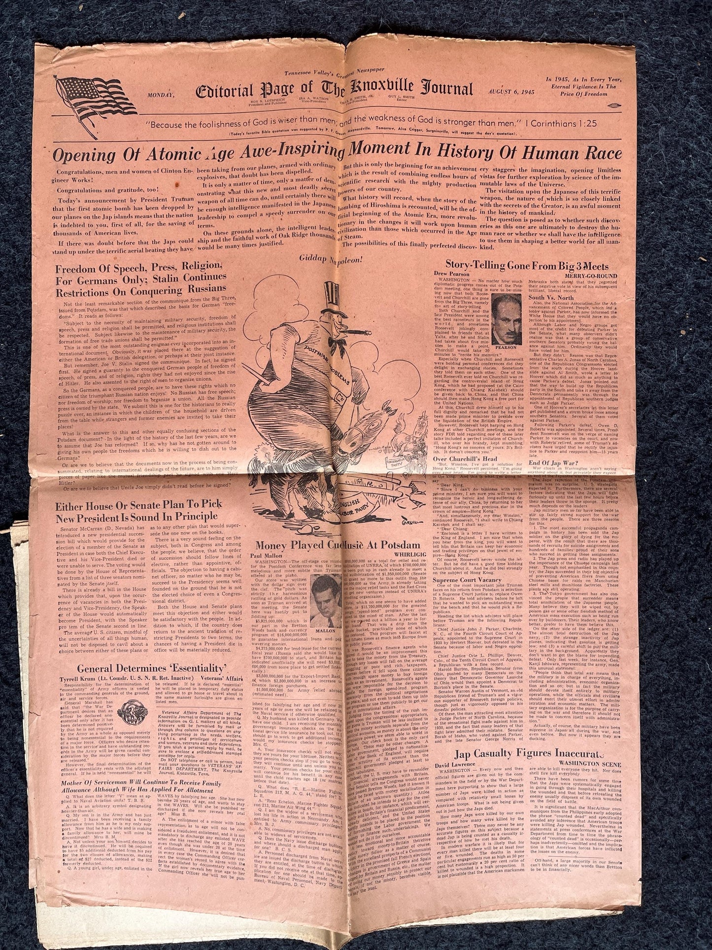 DAY OF Atomic Bombing of Hiroshima, Enola Gay, World War 2 Memorabilia, WW2 Propaganda, Vintage Newspaper Collectible, Military Gifts,