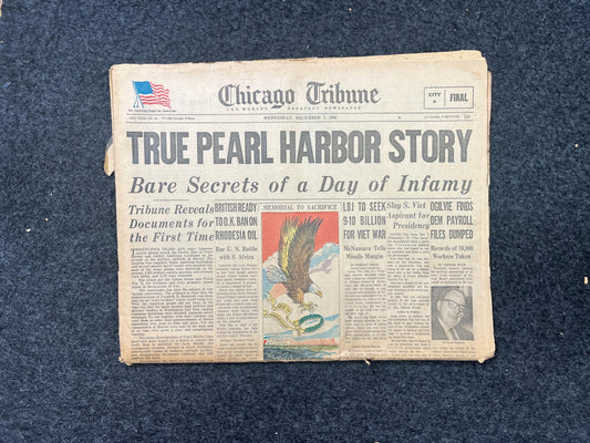 1966 Pearl Harbor Conspiracy Facts, Conspiracy Theories, Late WW2 Theatre Newspaper, Original Vintage World War 2 Memorabilia, Wall Decor