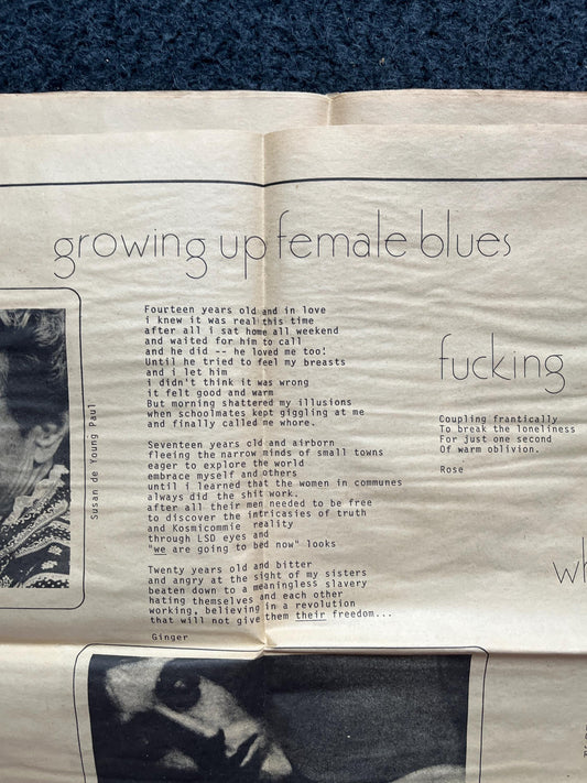 1970s Feminist Edition Houston Texas Underground Newspaper The Mockingbird, Houston Far-Left Newspaper, Vintage Newspaper, Texas Wall Decor