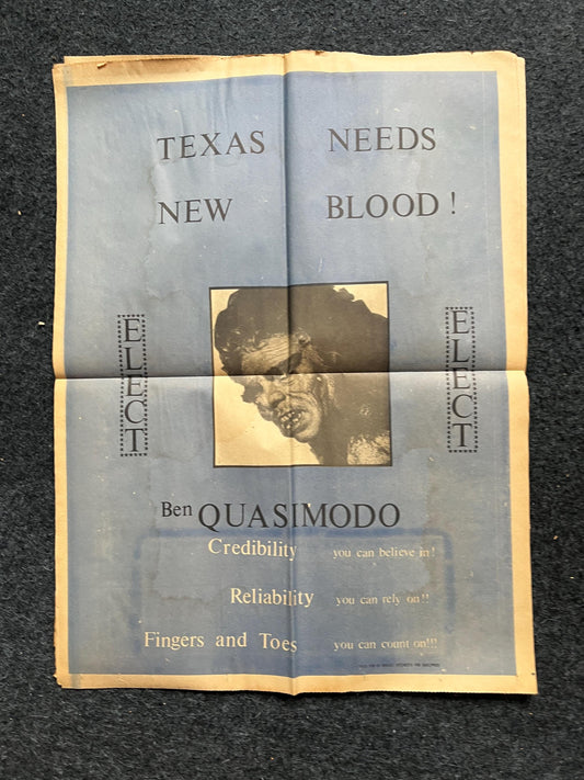 1970s Houston Texas Underground Newspaper The Mockingbird, Houston Far-Left Newspaper, Vintage Newspaper, Texas Wall Decor, Lone Star State,
