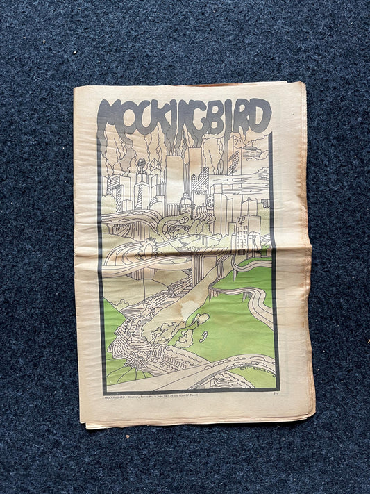 1970s Feminist Edition Houston Texas Underground Newspaper The Mockingbird, Houston Far-Left Newspaper, Vintage Newspaper, Texas Wall Decor