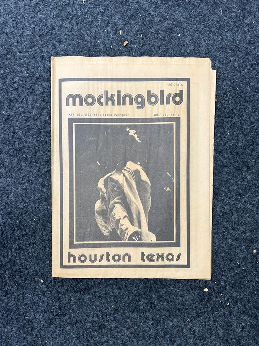 1970s Houston Texas Underground Newspaper The Mockingbird, Houston Far-Left Newspaper, Vintage Newspaper, Texas Wall Decor, Lone Star State,