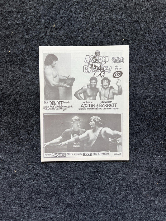Original 1970s Action Ringside Professional Wrestling Promotion Pamphlets, Kayfabe Art, Wrestling Gifts, Vintage Sports Gift, Man Cave Decor