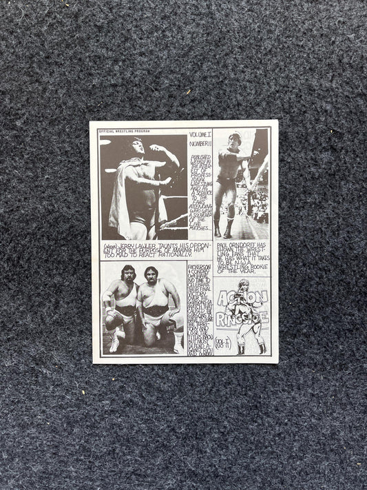 Original 1970s Action Ringside Professional Wrestling Promotion Pamphlets, Kayfabe Art, Wrestling Gifts, Vintage Sports Gift, Man Cave Decor