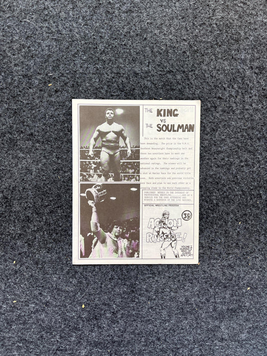 Original 1970s Action Ringside Professional Wrestling Promotion Pamphlets, Kayfabe Art, Wrestling Gifts, Vintage Sports Gift, Man Cave Decor