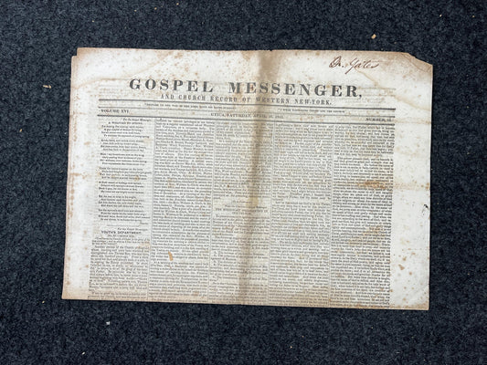 1840s Christian Religious Newspaper, Original Christian Memorabilia, Jesus Prayer and Protestant Wall Decor, Evangelical Art Decor, Catholic