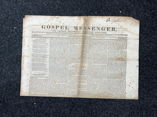 1840s Christian Religious Newspaper, Original Christian Memorabilia, Jesus Prayer and Protestant Wall Decor, Evangelical Art Decor, Catholic