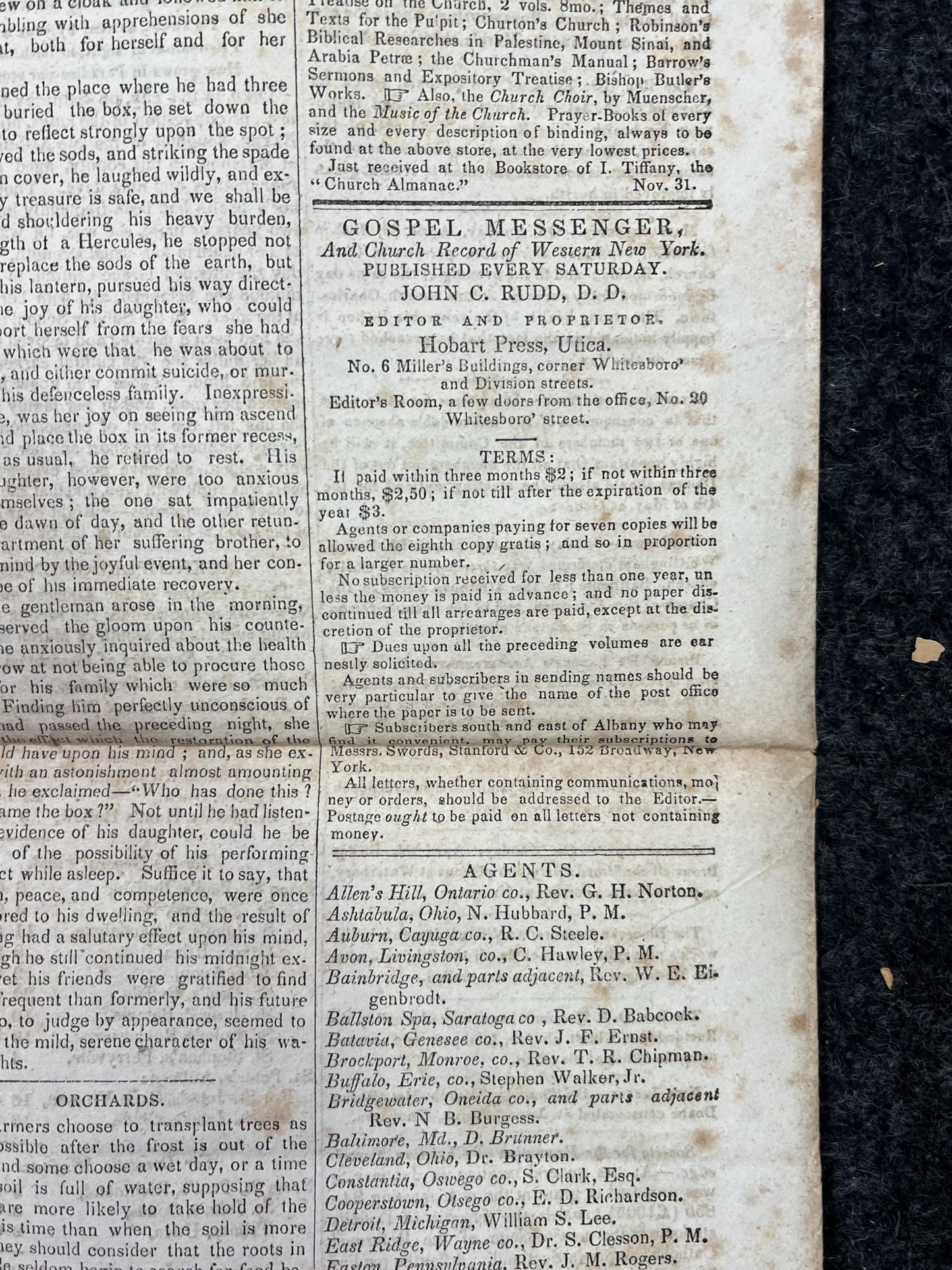 1840s Christian Religious Newspaper, Original Christian Memorabilia, Jesus Prayer and Protestant Wall Decor, Evangelical Art Decor, Catholic