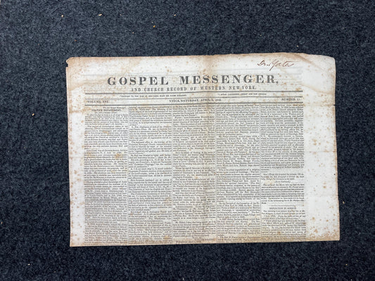 1840s Christian Religious Newspaper, Original Christian Memorabilia, Jesus Prayer and Protestant Wall Decor, Evangelical Art Decor, Catholic