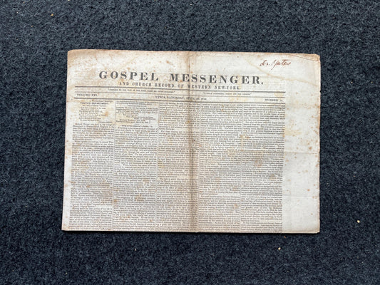 1840s Christian Religious Newspaper, Original Christian Memorabilia, Jesus Prayer and Protestant Wall Decor, Evangelical Art Decor, Catholic