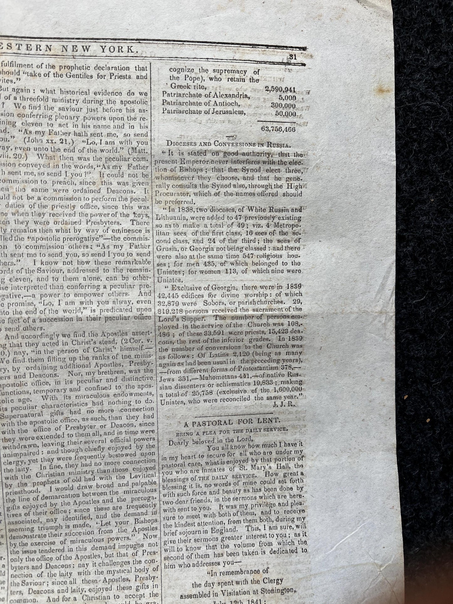 1840s Christian Religious Newspaper, Original Christian Memorabilia, Jesus Prayer and Protestant Wall Decor, Evangelical Art Decor, Baptist