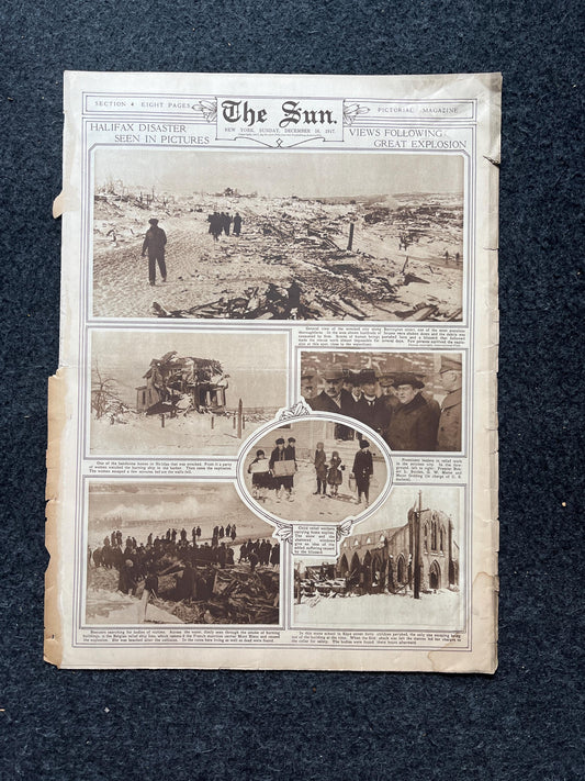 1917 Halifax Disaster Canadian WWI History, Vintage Newspaper, Original Military Memorabilia, Canada Wall Decor, The Great War, History Gift