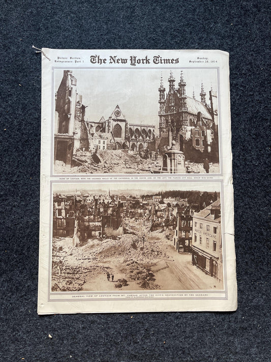 WWI Vintage Newspaper Pictorial Section, World War One Memorabilia and Gifts, History and Nerdy Souvenirs, Vintage Original Newspaper