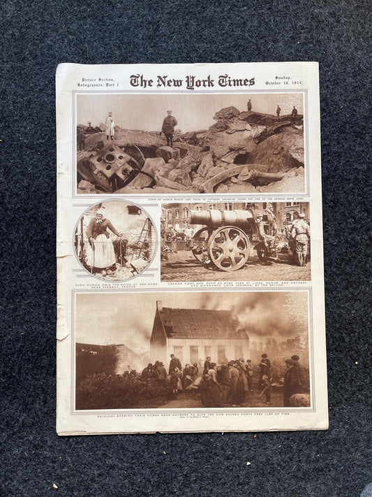 WWI Vintage Newspaper Pictorial Section, World War One Memorabilia and Gifts, History and Nerdy Souvenirs, Vintage Original Newspaper
