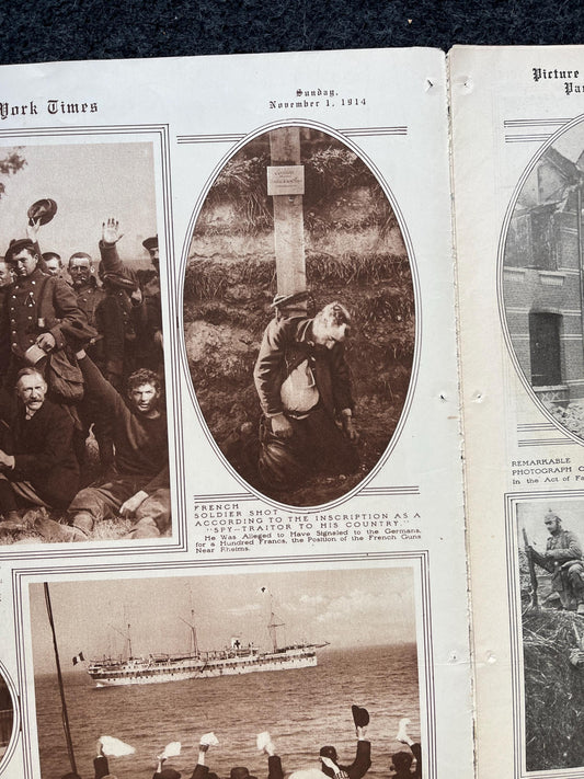 WWI Vintage Newspaper Pictorial Section, World War One Memorabilia and Gifts, History and Nerdy Souvenirs, Vintage Original Newspaper