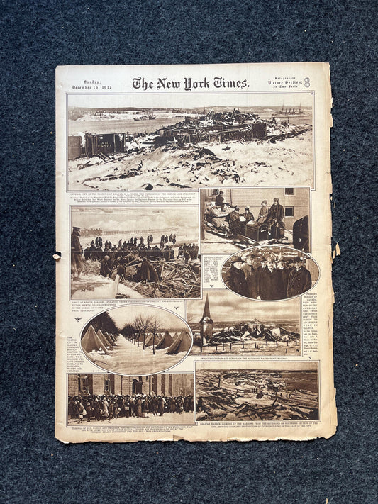 1917 Halifax Disaster Canadian WWI History, Vintage Newspaper, Original Military Memorabilia, Canada Wall Decor, The Great War, History Gift