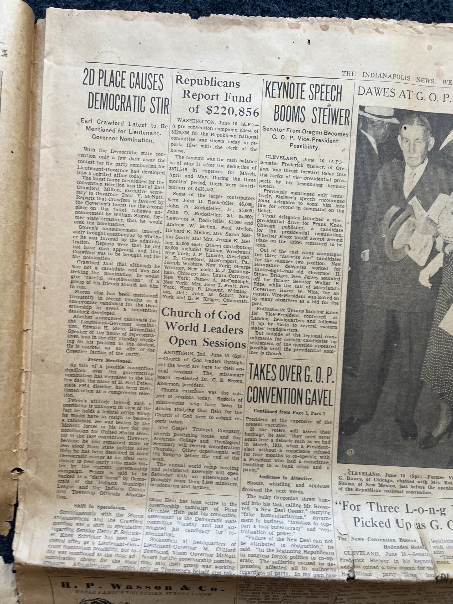 1936 New Deal Grand Project and FightGreat Depression Era Original Vintage Newspaper