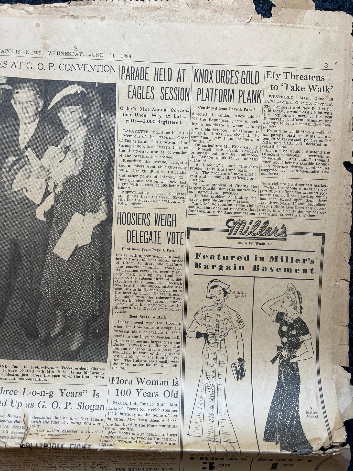 1936 New Deal Grand Project and FightGreat Depression Era Original Vintage Newspaper