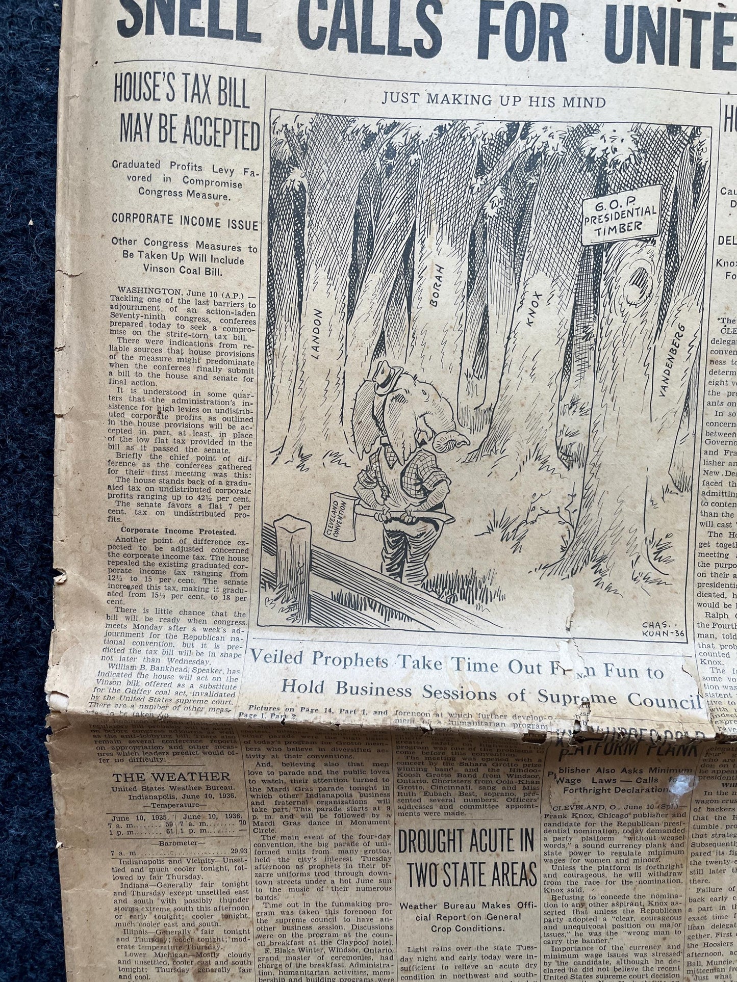 1936 New Deal Grand Project and FightGreat Depression Era Original Vintage Newspaper