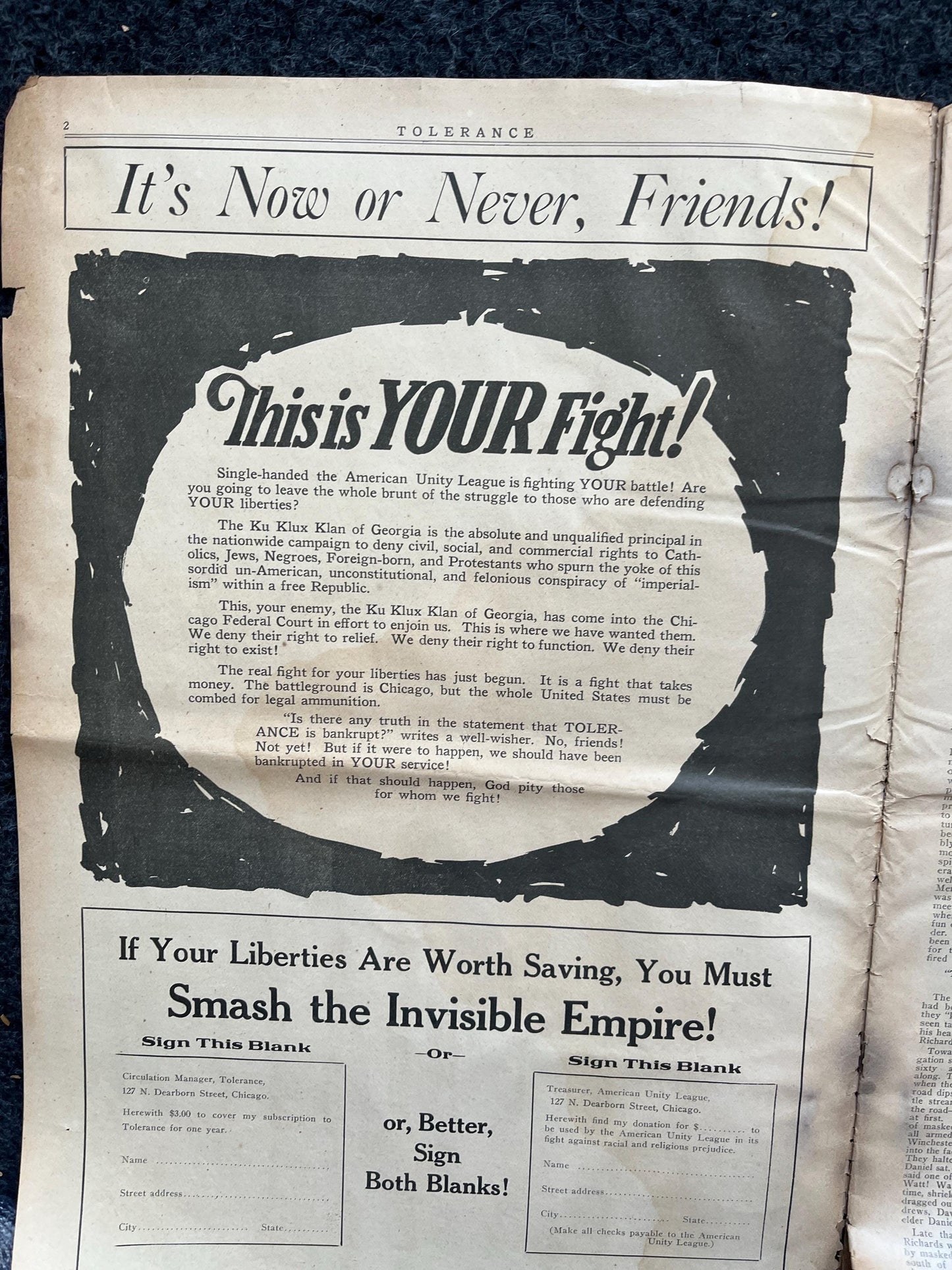 1923 Tolerance Anti Hate Catholic Newspaper, Civil Rights History Black Lives Matter, Catholic Gifts, Great Depression Art, Black Decor