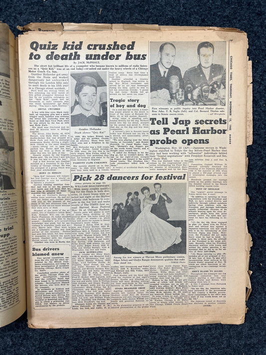 1945 Breaking Japanese Code, Pearl Harbor Conspiracy, Late WW2 Theatre Newspaper, Original Vintage World War 2 Memorabilia, Wall Decor