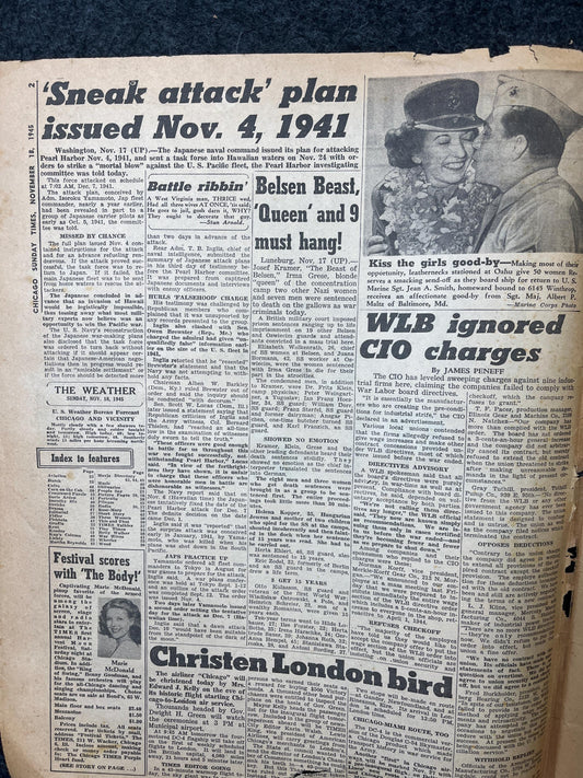 1966 Pearl Harbor Conspiracy Facts, Conspiracy Theories, Late WW2 Theatre Newspaper, Original Vintage World War 2 Memorabilia, Wall Decor