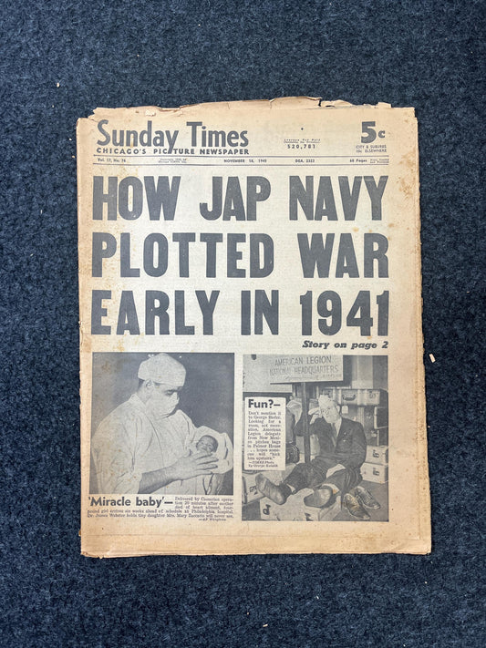 1966 Pearl Harbor Conspiracy Facts, Conspiracy Theories, Late WW2 Theatre Newspaper, Original Vintage World War 2 Memorabilia, Wall Decor