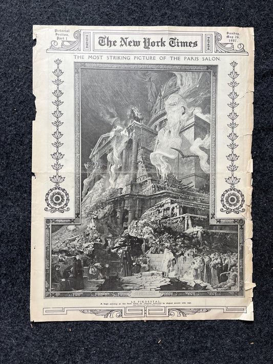 WWI France Fights for Survival, Vintage Newspaper Pictorial Section, World War One Memorabilia and Gifts, History French Decor Artwork