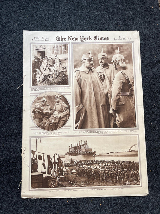 WWI Vintage Newspaper Pictorial Section, World War One Memorabilia and Gifts, History and Nerdy Souvenirs, Vintage Original Newspaper