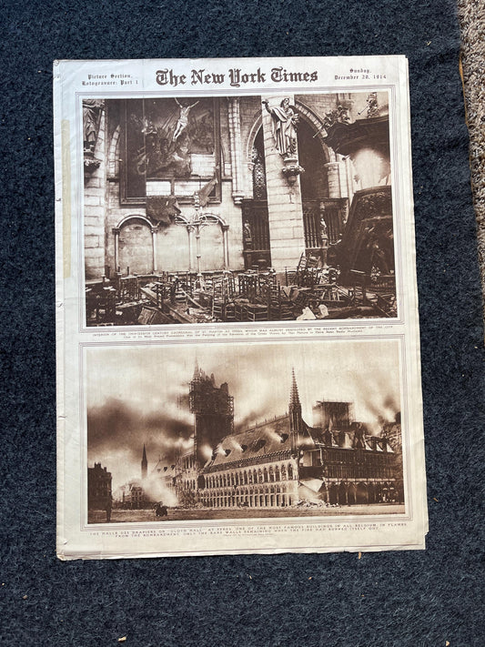 WWI Vintage Newspaper Pictorial Section, World War One Memorabilia and Gifts, History and Nerdy Souvenirs, Vintage Original Newspaper