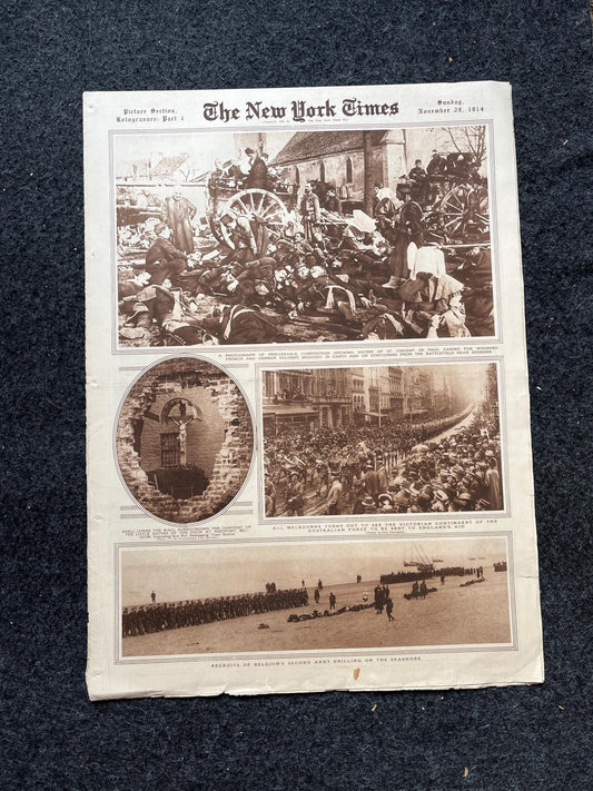 WWI Vintage Newspaper Pictorial Section, World War One Memorabilia and Gifts, History and Nerdy Souvenirs, Vintage Original Newspaper