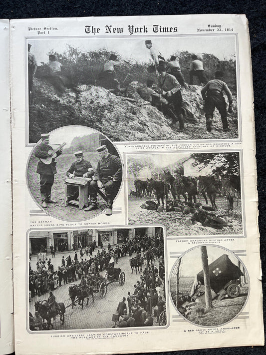WWI Vintage Newspaper Pictorial Section, World War One Memorabilia and Gifts, History and Nerdy Souvenirs, Vintage Original Newspaper
