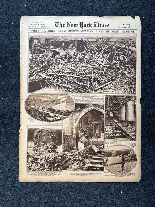WWI Vintage Newspaper Pictorial Section, World War One Memorabilia and Gifts, History and Nerdy Souvenirs, Vintage Original Newspaper