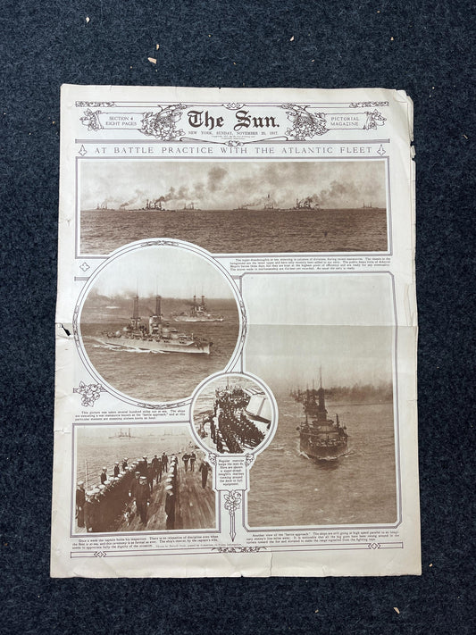 WWI Vintage Newspaper Pictorial Section, World War One Memorabilia and Gifts, History and Nerdy Souvenirs, Vintage Original Newspaper