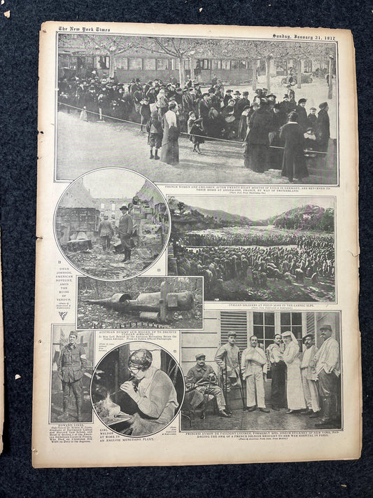 WWI Vintage Newspaper Pictorial Section, World War One Memorabilia and Gifts, History and Nerdy Souvenirs, Vintage Original Newspaper