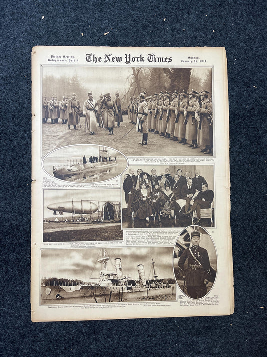 WWI Vintage Newspaper Pictorial Section, World War One Memorabilia and Gifts, History and Nerdy Souvenirs, Vintage Original Newspaper