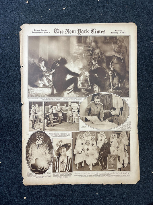 WWI Vintage Newspaper Pictorial Section, World War One Memorabilia and Gifts, History and Nerdy Souvenirs, Vintage Original Newspaper
