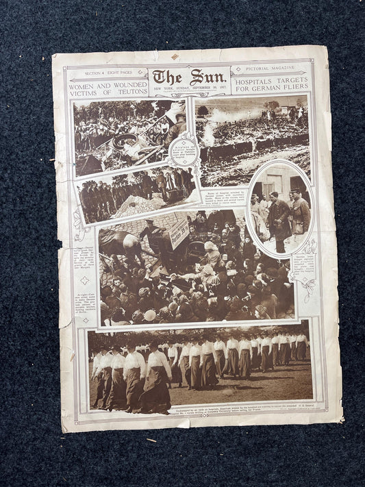 WWI Vintage Newspaper Pictorial Section, World War One Memorabilia and Gifts, History and Nerdy Souvenirs, Vintage Original Newspaper
