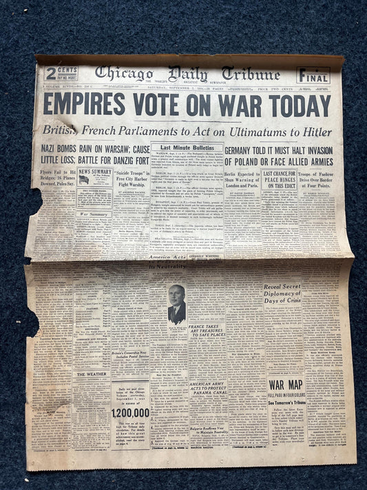 1939 Britain Declares War - Invasion of Poland Capture of Warsaw - Original Vintage WW2 Memorabilia, Polish History, European History,