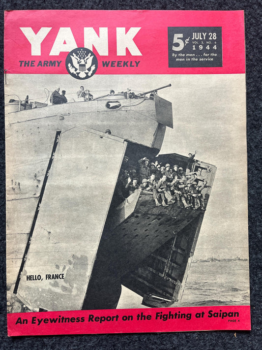 1945 WW2 Yank Magazine Collectible Military Magazine Memorabilia, Gifts for Him, Anniversary Gifts, Vintage Military Wall Decoration, Army