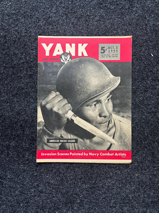 1945 Indian Vets WW2 Yank Magazine Collectible Military Magazine Memorabilia, Gifts for Him, Anniversary Gifts, Military Wall Decoration