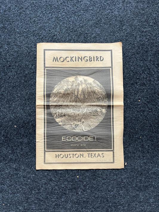 1970s Houston Texas Underground Newspaper The Mockingbird, Houston Far-Left Newspaper, Vintage Newspaper, Texas Wall Decor, Lone Star State,